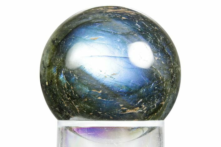 Flashy, Polished Labradorite Sphere - Great Color Play #350045
